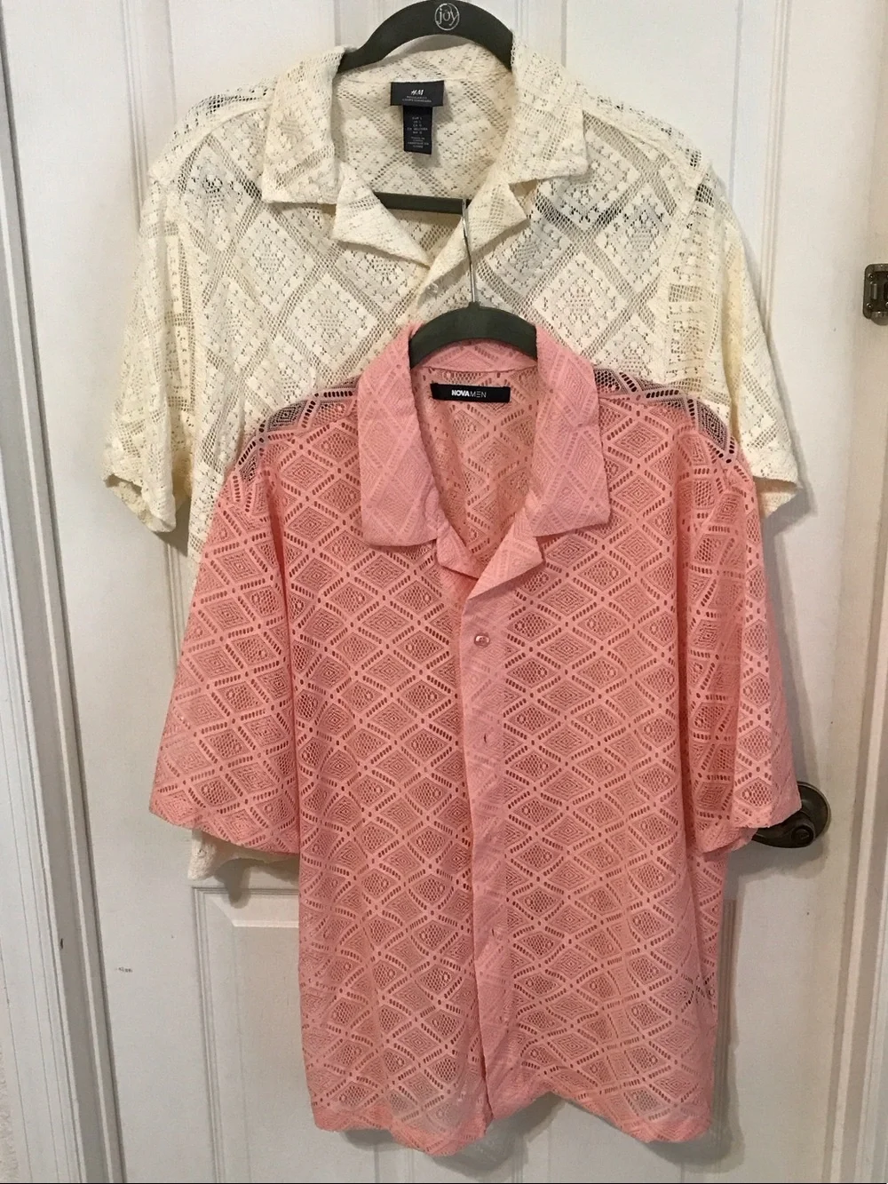 H&M/Nova Crochet Button-Front Short Sleeve Shirt - Picture 1 of 5
